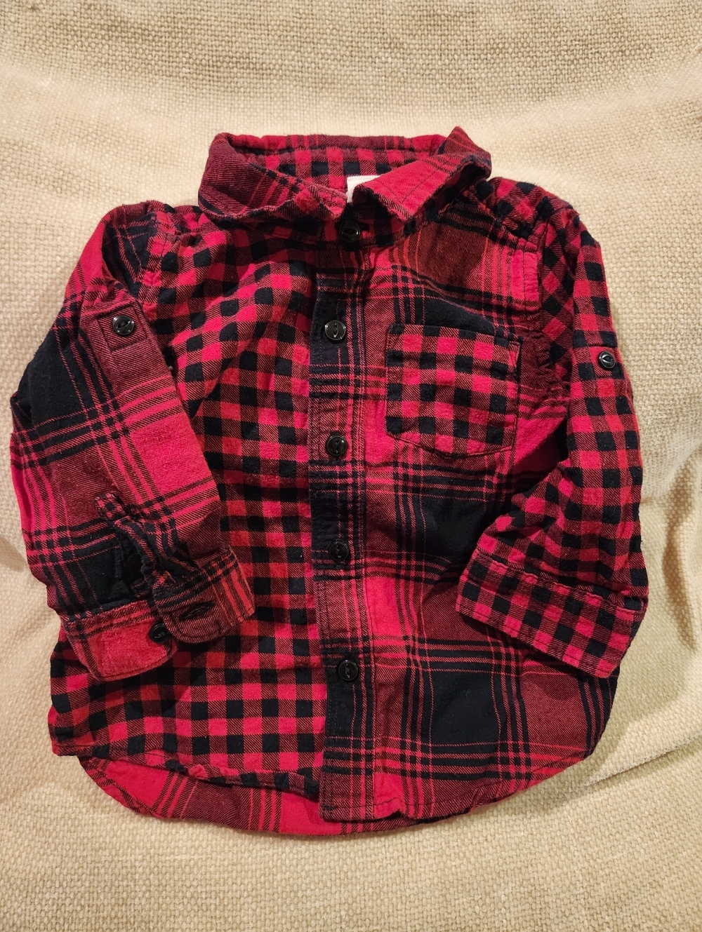 Baby Gap Red Plaid Cotton Button-Up Shirt 5 For $20 Bundle